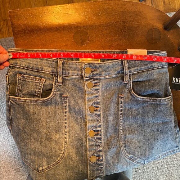 Kut From The Kloth Denim "Rose" Button Up Front Skirt, Women's Size 6 - Picture 9 of 14